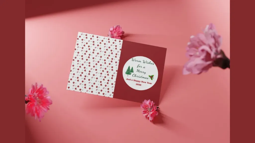 Warm Wishes Christmas & New Year Greeting Card - Printable Digital Download
